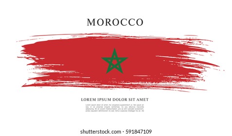 Flag of Morocco, brush stroke background