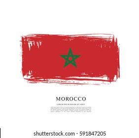 Flag of Morocco, brush stroke background