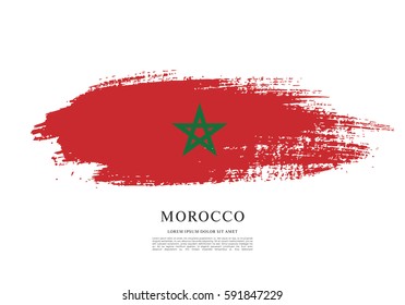 Flag of Morocco, brush stroke background