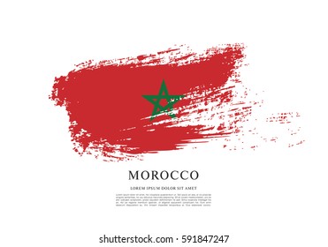 Flag of Morocco, brush stroke background