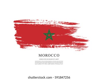 Flag of Morocco, brush stroke background