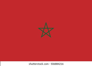 Flag of Morocco in correct size, proportions and colors. Accurate official standard dimensions. Moroccan national flag. African patriotic symbol, banner, element, background. Vector illustration