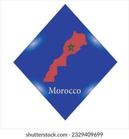 Flag of Morocco icon isolated on a Blue background