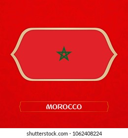 flag of Morocco is made in Football style