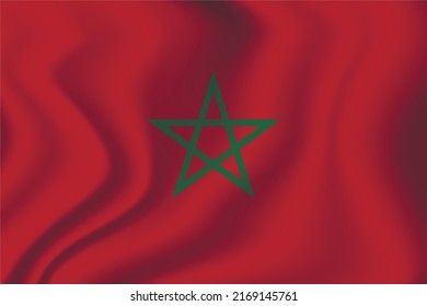 Flag of Morocco. Moroccan national symbol in official colors. Template icon. Abstract vector background.