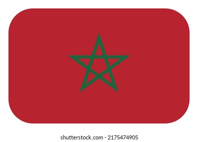 Flag of Morocco. Moroccan national symbol in official colors. Template icon. Abstract vector background.