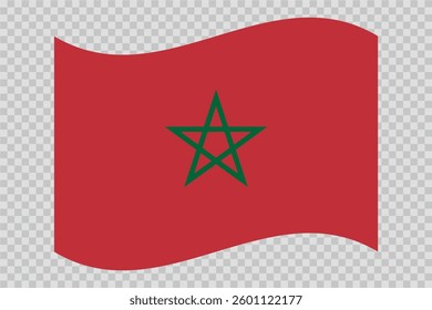 Flag of Morocco. Moroccan national symbol in official colors. Template icon. Abstract vector background.
