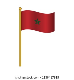 Flag of Morocco ,Morocco flag official colors and proportion correctly, Morocco flag waving isolated Vector illustration eps10.