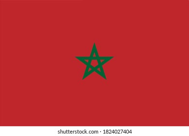 Flag of Morocco. Official colors and proportion correctly. National Morocco flag. Vector illustration. EPS10