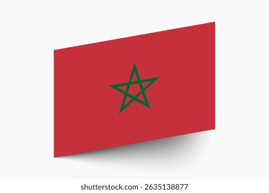 Flag of Morocco. Morocco flag official colors tilted icon digital vector illustration design.