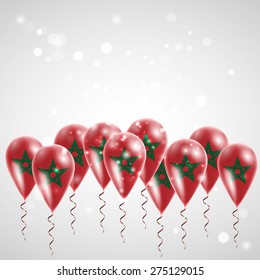 Flag of Morocco on balloon. 