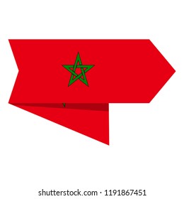 Flag of Morocco on a label