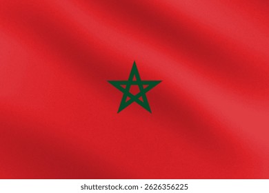 Flag of Morocco with paper texture and light. Vector illustration 