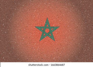 flag of morocco in retro background