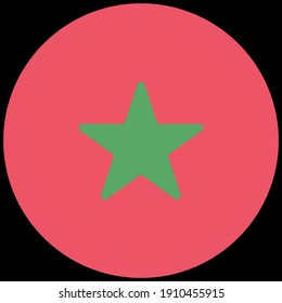 Flag of Morocco. Round icon for social networks. Vector flag button series - Morocco