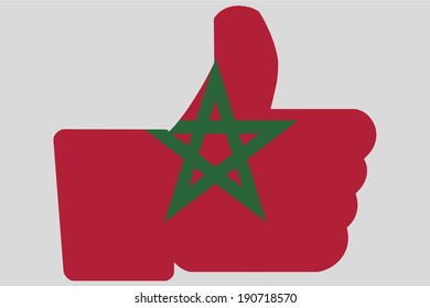 The flag of Morocco in a Thumbs Up Icon