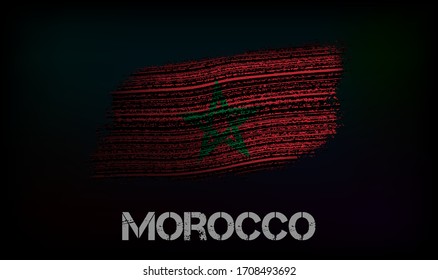 Bandera del Marruecos. Ilustración vectorial en estilo grunge con grietas y abrasiones. Buena imagen para imprimir