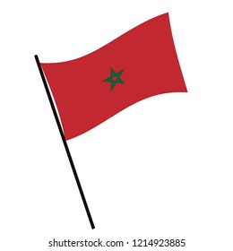 Flag of Morocco , Morocco flag waving isolated vector illustration