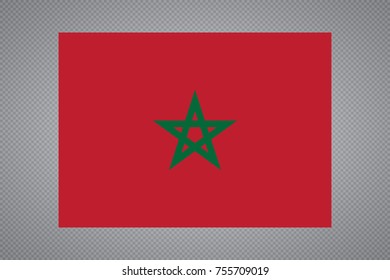 Flag of Morocco waving in the wind on silk background