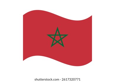 Flag of Morocco. Morocco wavy flag digital vector illustration. Fluttering flag.