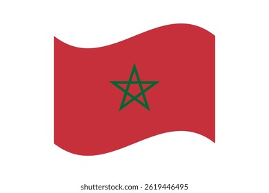 Flag of Morocco. Morocco wavy flag digital vector illustration. Fluttering flag.