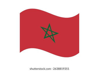 Flag of Morocco. Morocco wavy flag digital vector illustration. Fluttering flag.