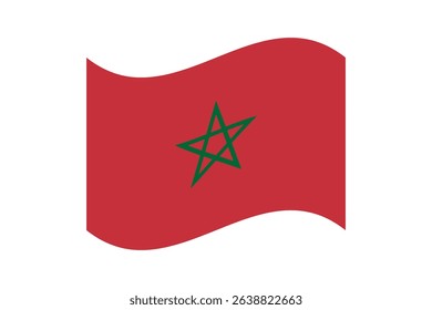 Flag of Morocco. Morocco wavy flag digital vector illustration. Fluttering flag.