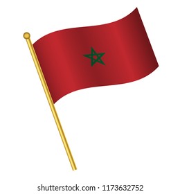 Flag of Morocco,Morocco flag Golden waving isolated vector illustration eps10.