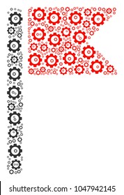 Flag mosaic of cogwheels. Vector gear parts are combined into flag composition.