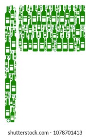 Flag mosaic of wine bottles and round bubbles in different sizes and green colors. Vector items are organized into flag collage. Bar vector illustration.
