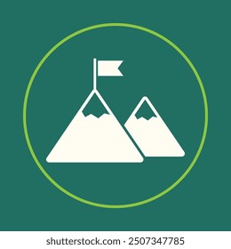 Flag mountain trendy icon masterful abstract vector illustration colorful artwork beautiful design.eps