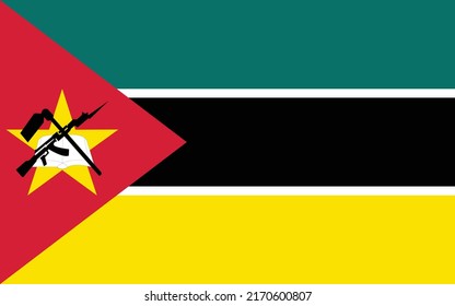 Flagge, Mosambik, Hintergrund, Illustration, hohe Auflösung, Vektorgrafik, Farbe, Standard 5000px.