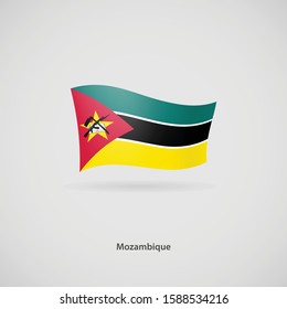 The flag of Mozambique is flying layered vector image.