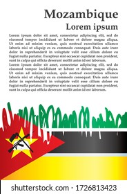 Flag of Mozambique, Republic of Mozambique. Vector illustration for graphic and web design.