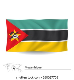Bandera de Mozambique - ilustración vectorial