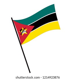 Flag of Mozambique , Mozambique flag waving isolated vector illustration