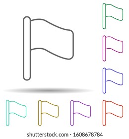 Flag multi color icon. Simple thin line, outline vector of web icons for ui and ux, website or mobile application