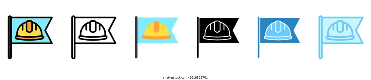 Flag multi style, mini illustration icon. use for modern concept, print, UI, UX kit, web and app development. Vector EPS 10, related to labor day, industry, worker.