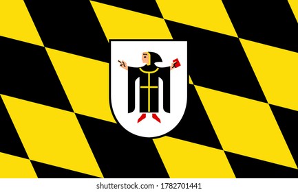 flag of munich, country of germany. proportion 3:5