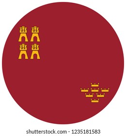 Flag of Murcia autonomous communities of Spain. Vector illustration.