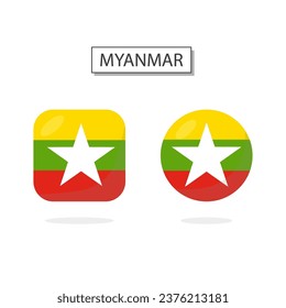 Marca del estilo de dibujos animados 3D del icono Formas Myanmar 2.