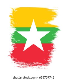 Flag of Myanmar, brush stroke background
