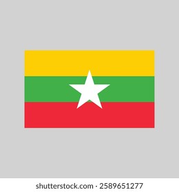 The Flag of myanmar - Burma