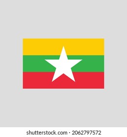Flag of Myanmar Color Line Element. Vektorelement für Webseiten, mobile App, Promo.  UI UX GUI Design Element. 