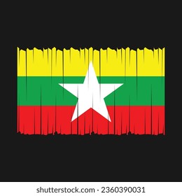 Flag of Myanmar national country symbol Vector illustration