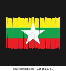 Flag of Myanmar national country symbol Vector illustration