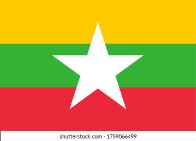 Bandera de Myanmar, bandera de la República Nacional de la Unión de Myanmar.