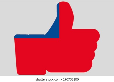 The flag of Myanmar in a Thumbs Up Icon
