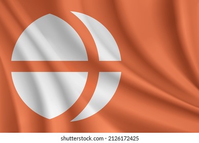 Bandera de la prefectura de Nagano, Japón. Bandera ondulante realista del fondo vectorial de la prefectura de Nagano.