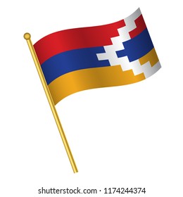 Flag of Nagorno Karabakh, Nagorno Karabakh flag Golden waving isolated vector illustration eps10.